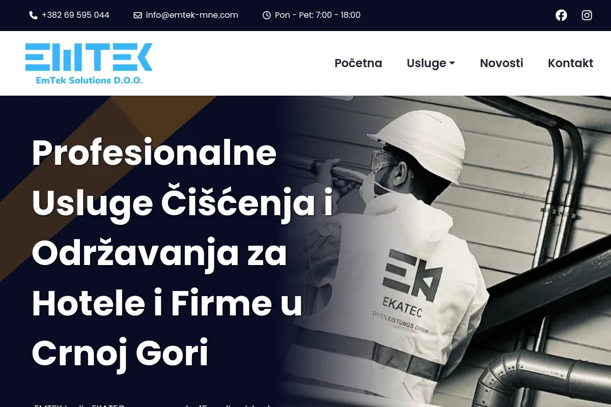 Lansirali smo novi sajt za EMTEK Crna Gora