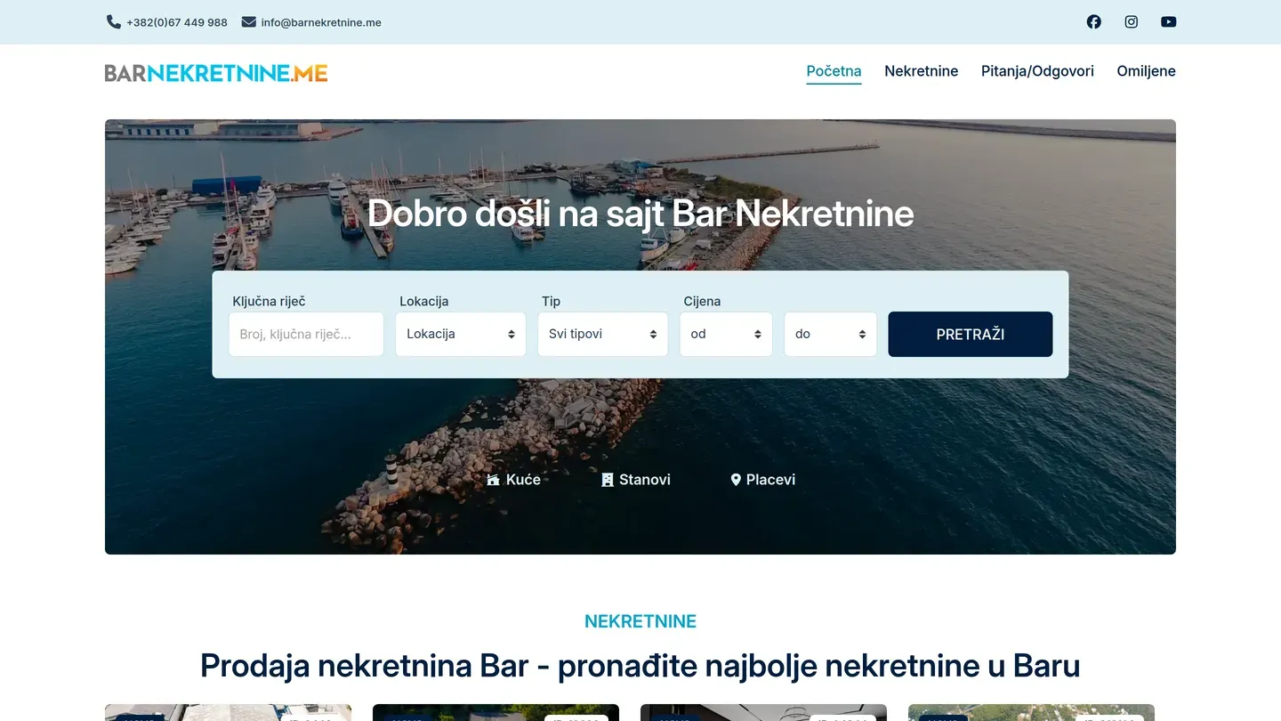 Bar Nekretnine — barnekretnine.me