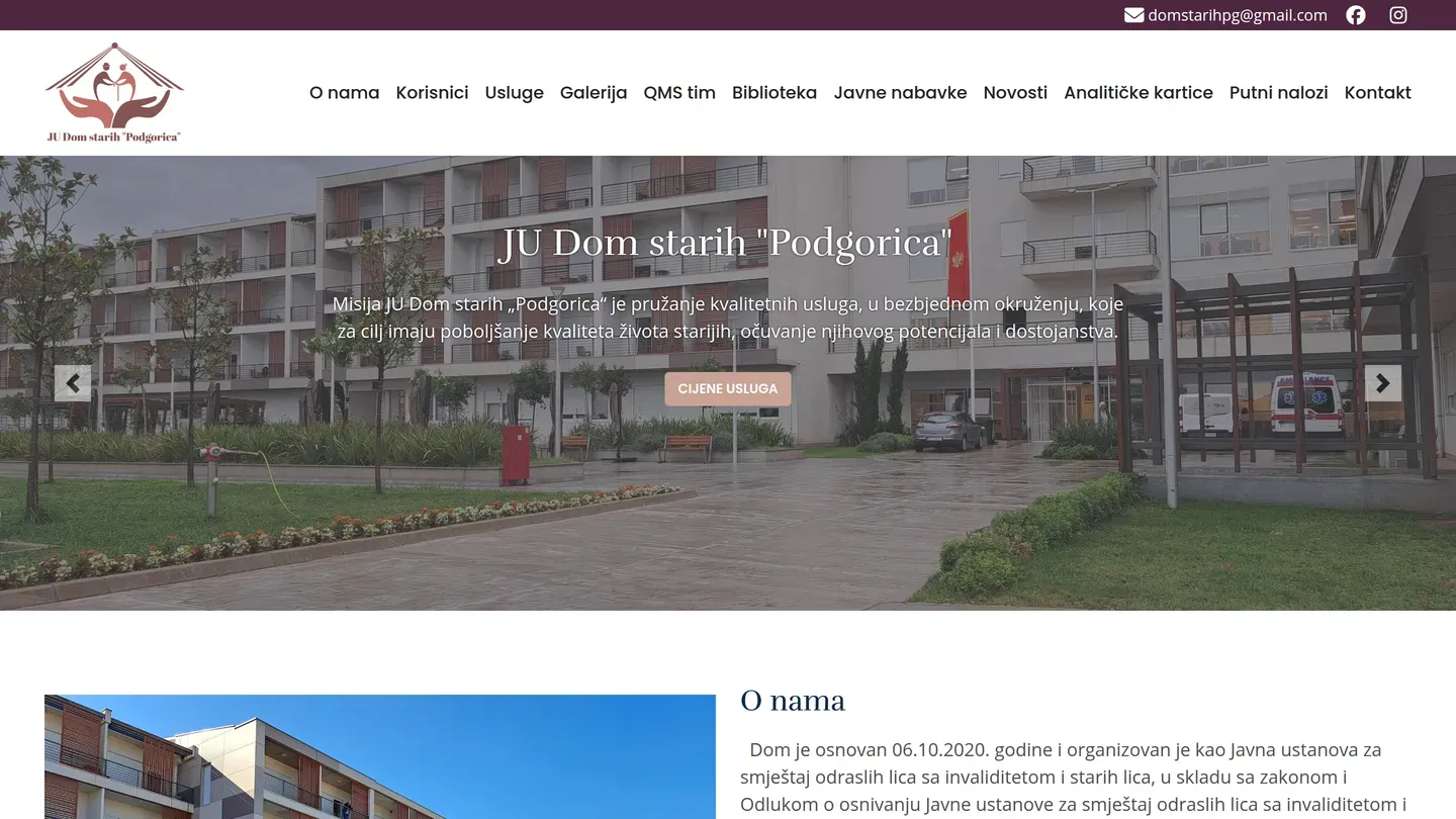 Dom Starih Podgorica — domstarihpodgorica.me