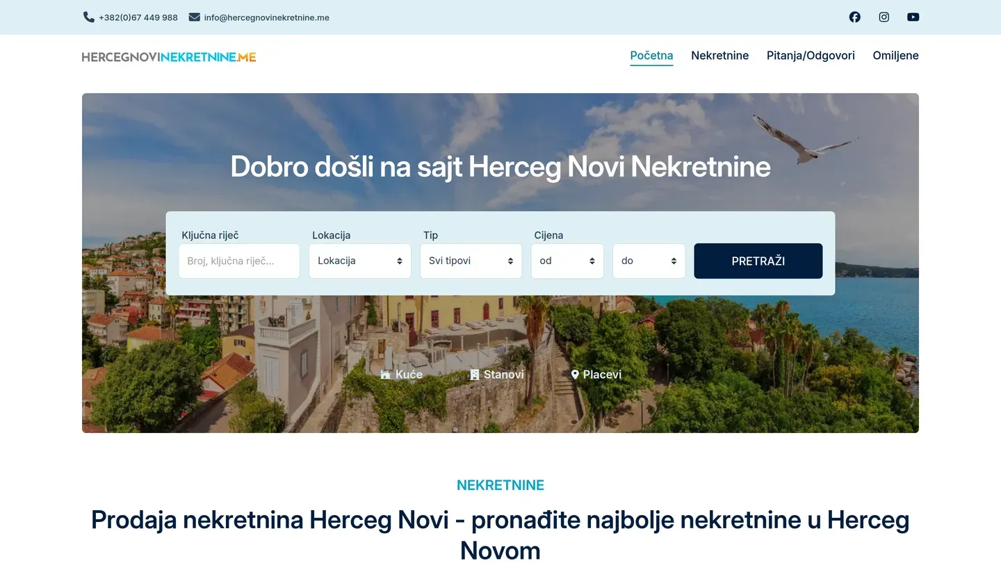 Herceg Novi Nekretnine — hercegnovinekretnine.me